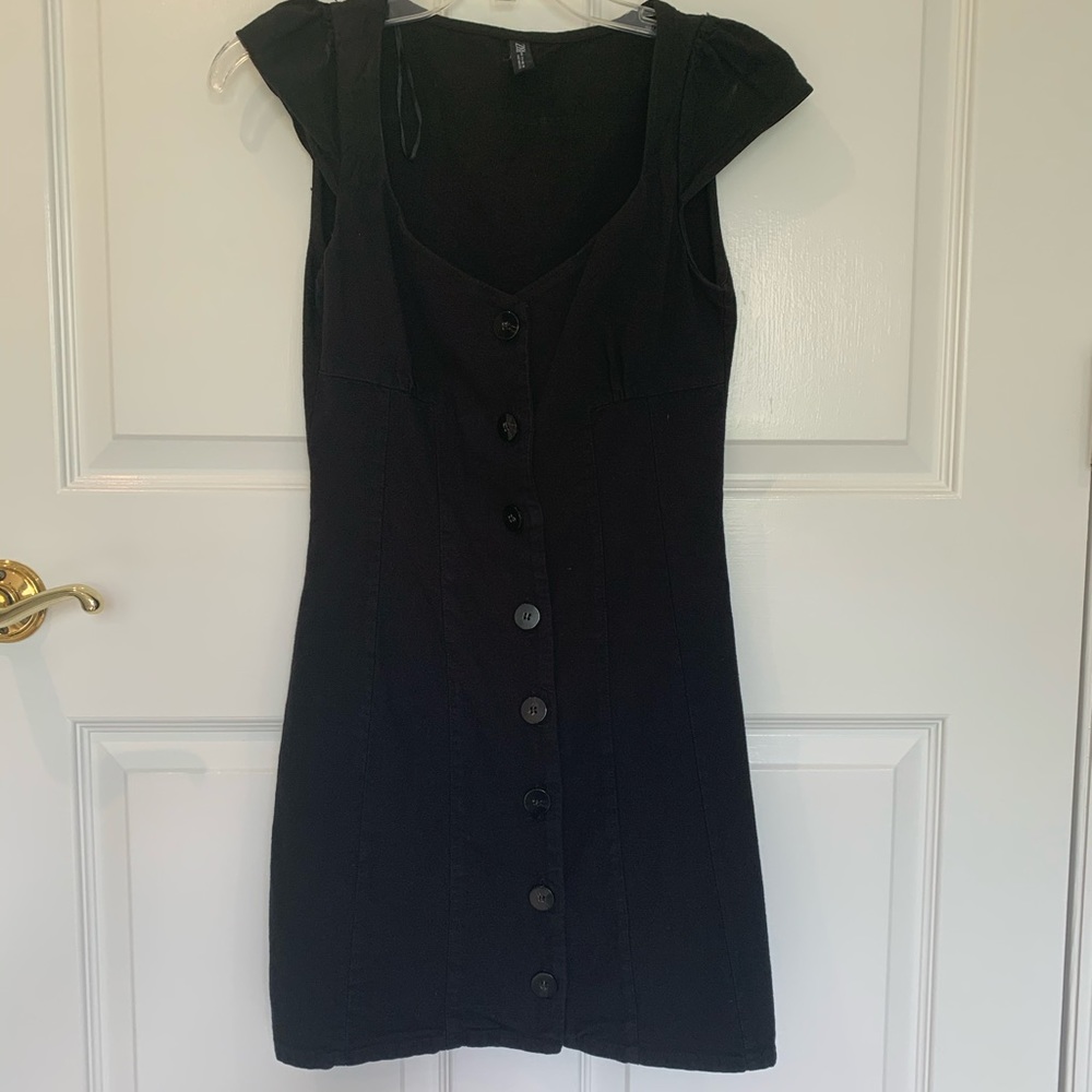 Zara black button up dress